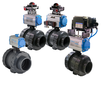 PVC Aktüatörlü Küresel Asit Vanaları
