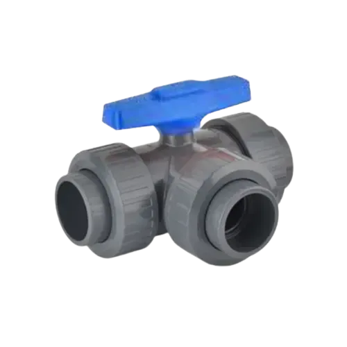 U-Pvc Üç Yollu Üç Tarafı İçten Dişli Küresel Su Vanası (T Port)