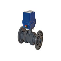 U-Pvc Elektrik Aktüatörlü Yapıştırma Muflu Çift Taraf Flanşlı Küresel Vana 110-260 V Ac Yüksek Dayanımlı