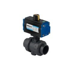 U-Pvc Pnömatik Aktüatörlü Çift Etkili Küresel Vana Yüksek Dayanımlı ( Tek Taraf İçten Dişli)